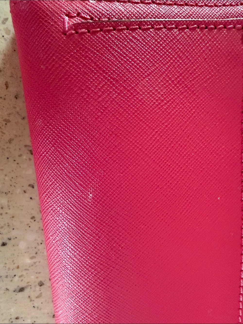 Michael Kors Hot Pink Saffiano Leather Continental Wallet with Gold Logo